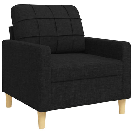 sofasæt 3 dele med pyntepuder stof sort