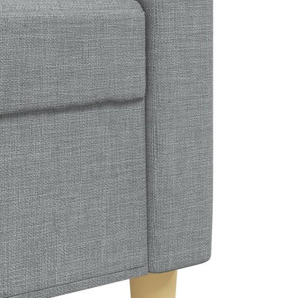 sofasæt 4 dele med fodskammel og pyntepuder stof lysegrå