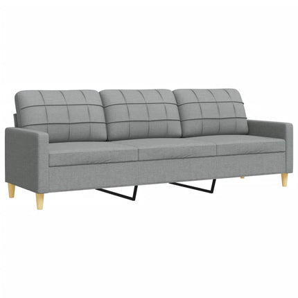 sofasæt 3 dele med fodskammel stof lysegrå