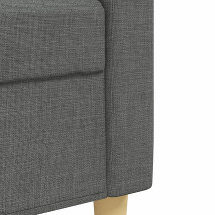 sofasæt 3 dele med fodskammel stof mørkegrå