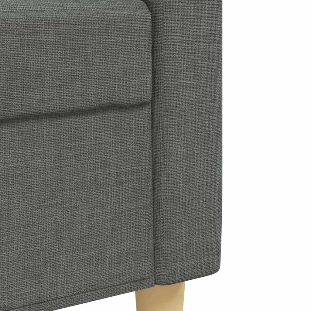 sofasæt 3 dele med fodskammel stof mørkegrå