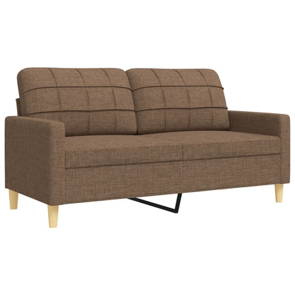 sofasæt 3 dele med fodskammel stof brun