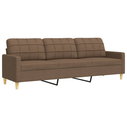 sofasæt 3 dele med fodskammel stof brun