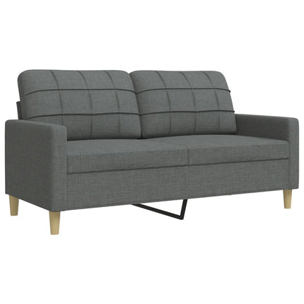 sofasæt 3 dele med fodskammel og pyntepuder stof lysegrå