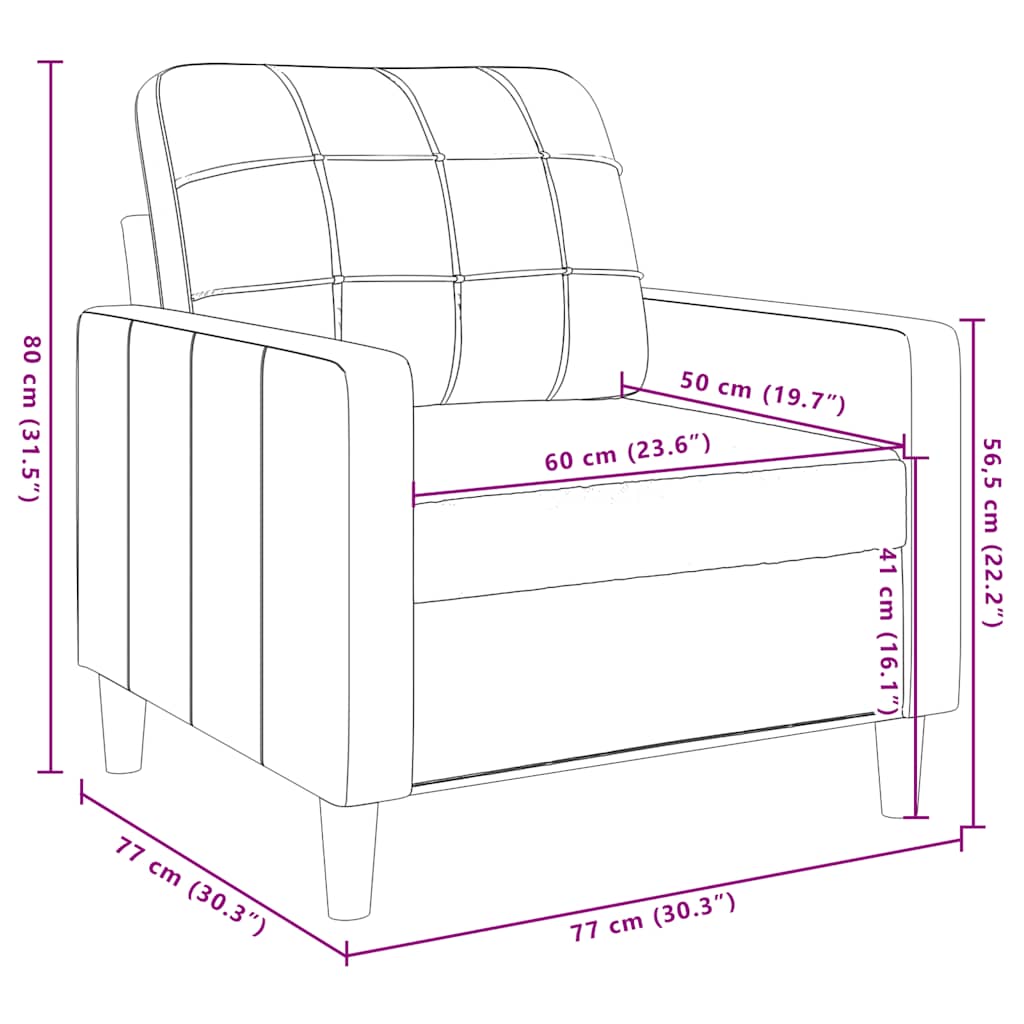 sofasæt 3 dele med hynder velour brun