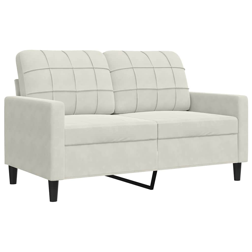 sofasæt 3 dele med hynder velour cremefarvet