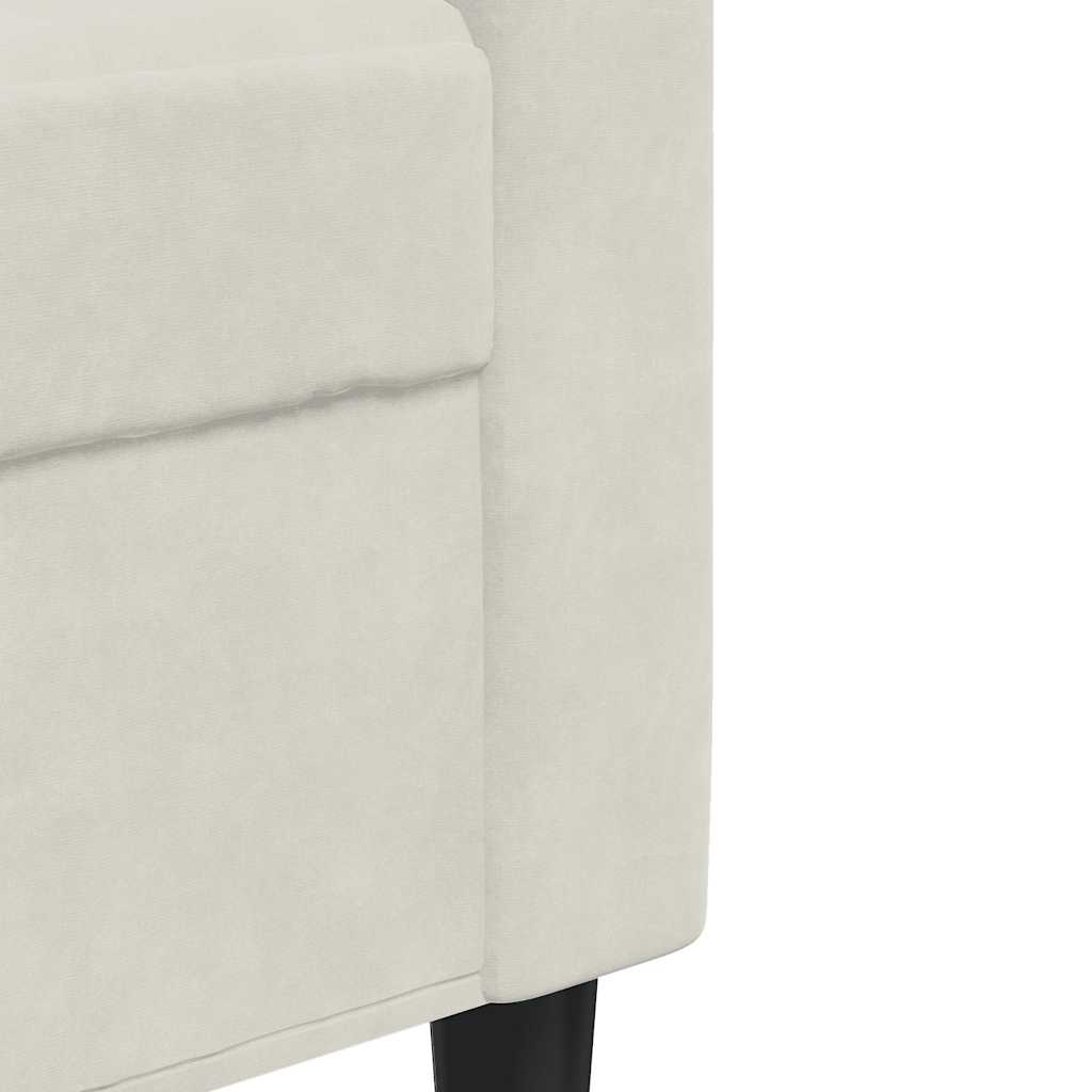 sofasæt 3 dele med hynder velour cremefarvet