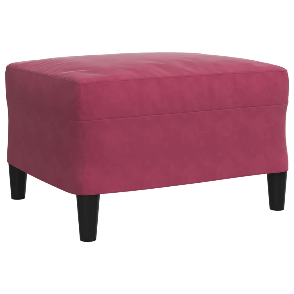 sofasæt 4 dele med hynder velour vinrød