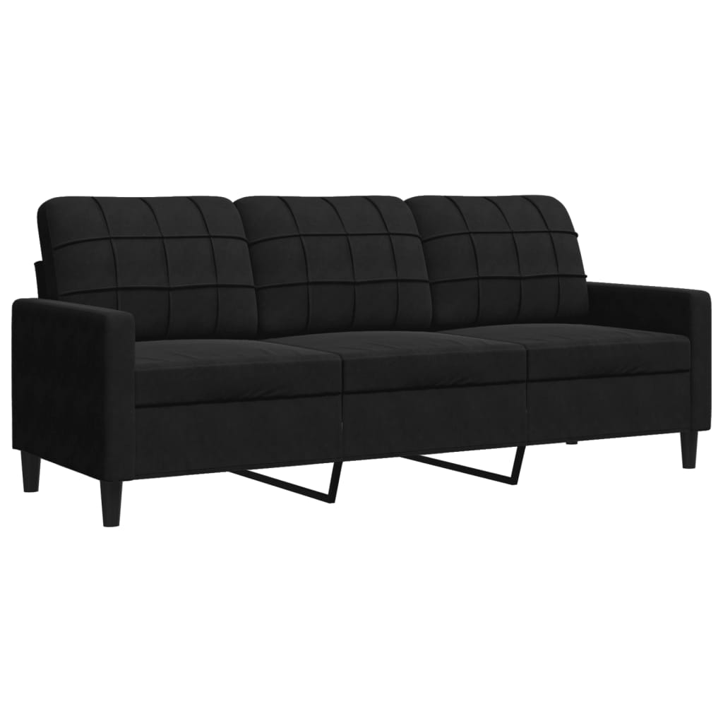 sofasæt 4 dele med hynder velour sort