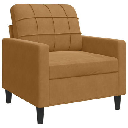 sofasæt 4 dele med hynder velour brun