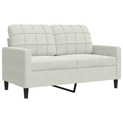 sofasæt 3 dele med hynder og bolsterpuder velour cremefarvet