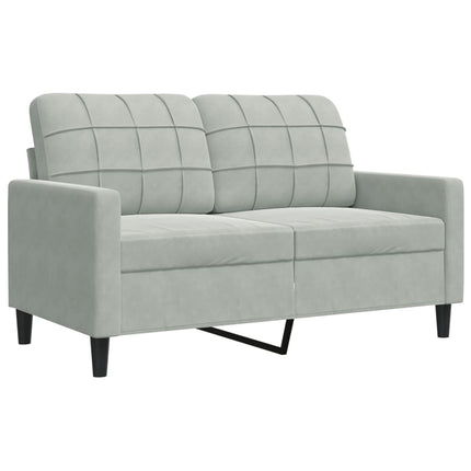 sofasæt 4 dele med hynder og bolsterpuder velour lysegrå