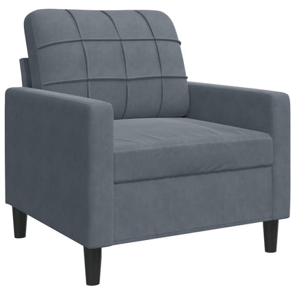 sofasæt 4 dele med hynder og bolsterpuder velour mørkegrå