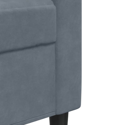 sofasæt 4 dele med hynder og bolsterpuder velour mørkegrå