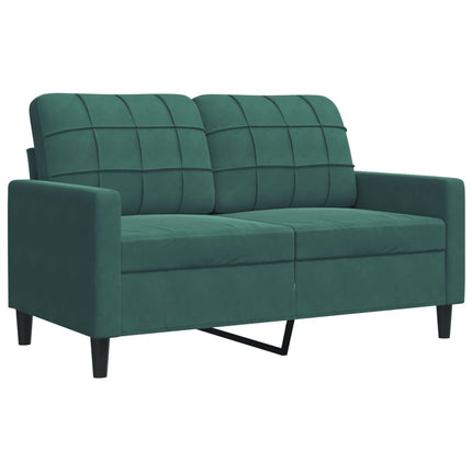 sofasæt 4 dele med hynder og bolsterpuder velour mørkegrøn