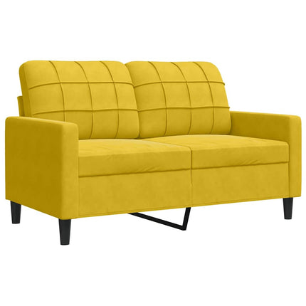 sofasæt 4 dele med hynder og bolsterpuder velour gul