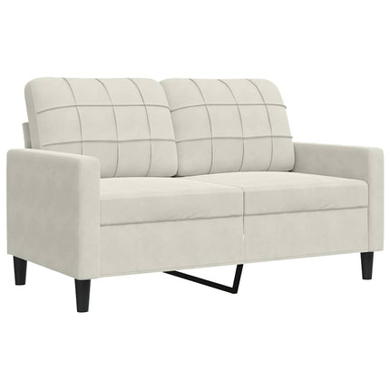sofasæt 2 dele med hynder velour cremefarvet