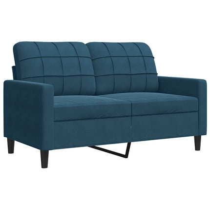 sofasæt 2 dele med hynder velour blå