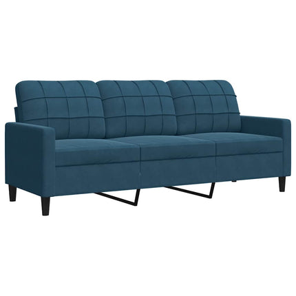 sofasæt 2 dele med hynder velour blå