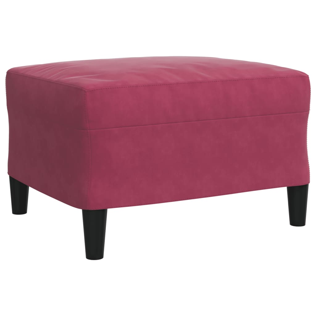 sofasæt 2 dele med hynder velour vinrød