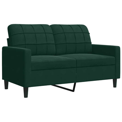 sofasæt 2 dele med hynder og bolsterpuder velour mørkegrøn