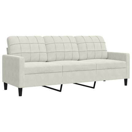 sofasæt 2 dele med hynder og bolsterpuder velour cremefarvet