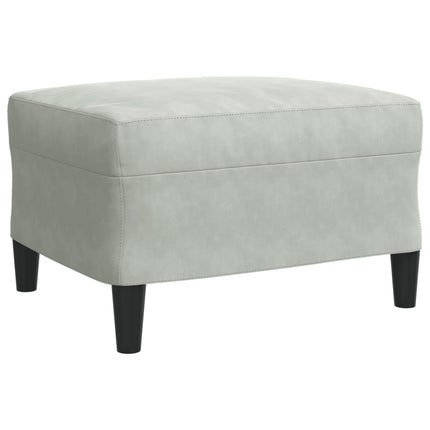 sofasæt 3 dele med hynder og bolsterpuder velour lysegrå