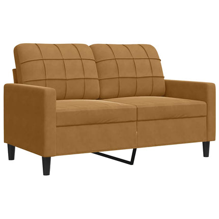 sofasæt 3 dele med hynder og bolsterpuder velour brun