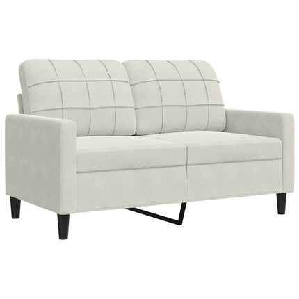 sofasæt 3 dele med hynder og bolsterpuder velour cremefarvet