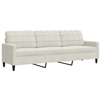 sofasæt 3 dele med hynder velour cremefarvet