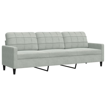sofasæt 4 dele med hynder velour lysegrå