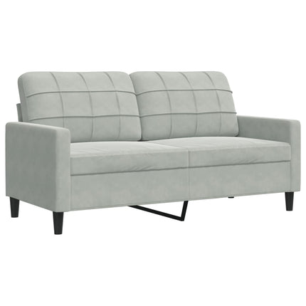 sofasæt 4 dele med hynder velour lysegrå