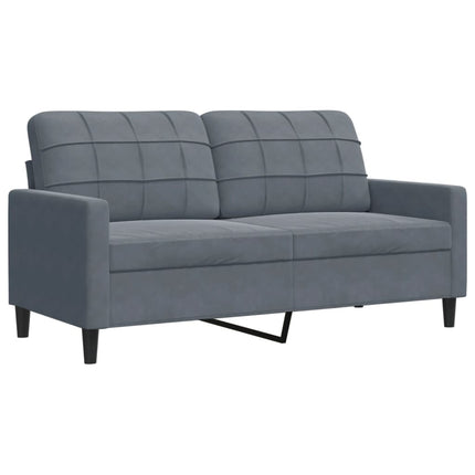 sofasæt 4 dele med hynder velour mørkegrå