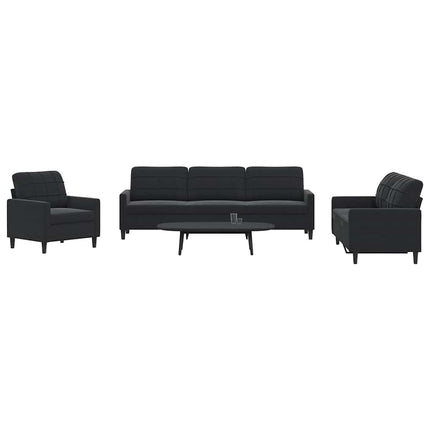 sofasæt 4 dele med hynder velour sort