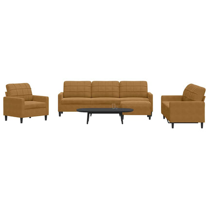sofasæt 4 dele med hynder velour brun