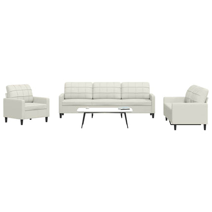 sofasæt 4 dele med hynder velour cremefarvet