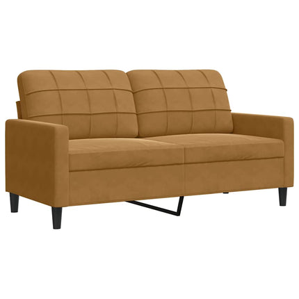 sofasæt 4 dele med hynder og bolsterpuder velour brun
