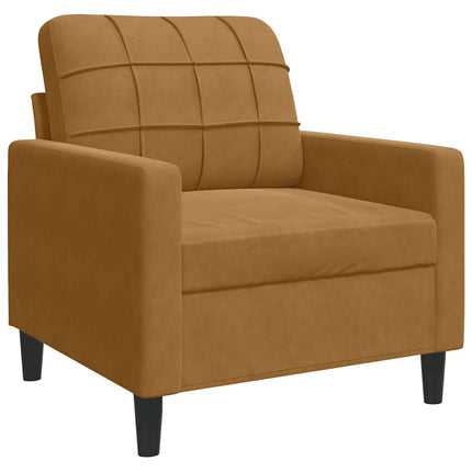 sofasæt 4 dele med hynder og bolsterpuder velour brun