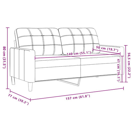 sofasæt 2 dele med hynder velour sort