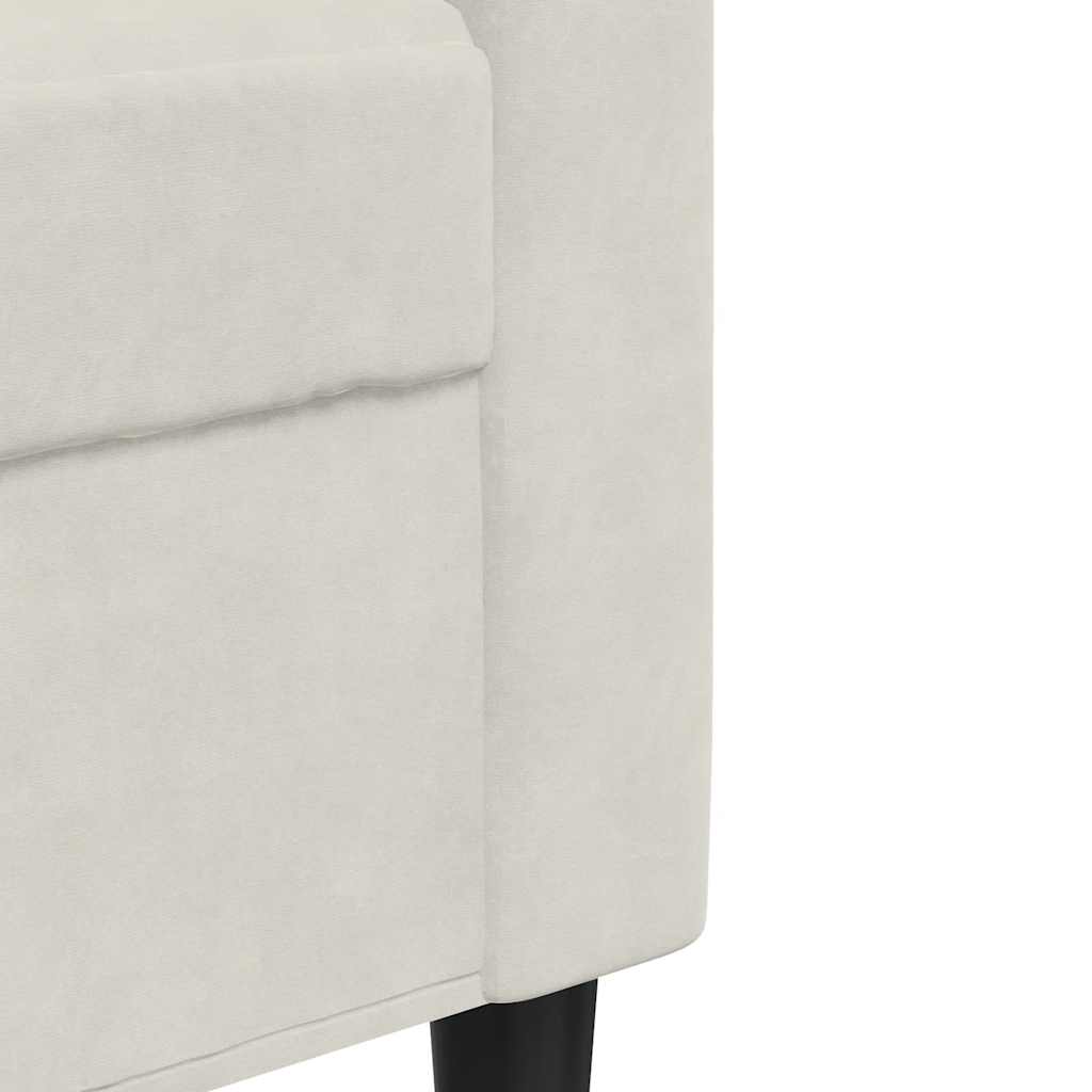 sofasæt 2 dele med hynder velour cremefarvet