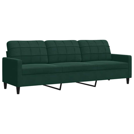 sofasæt 3 dele med hynder velour mørkegrøn