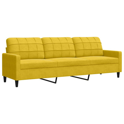 sofasæt 3 dele med hynder velour gul