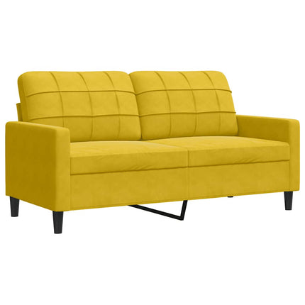 sofasæt 3 dele med hynder velour gul