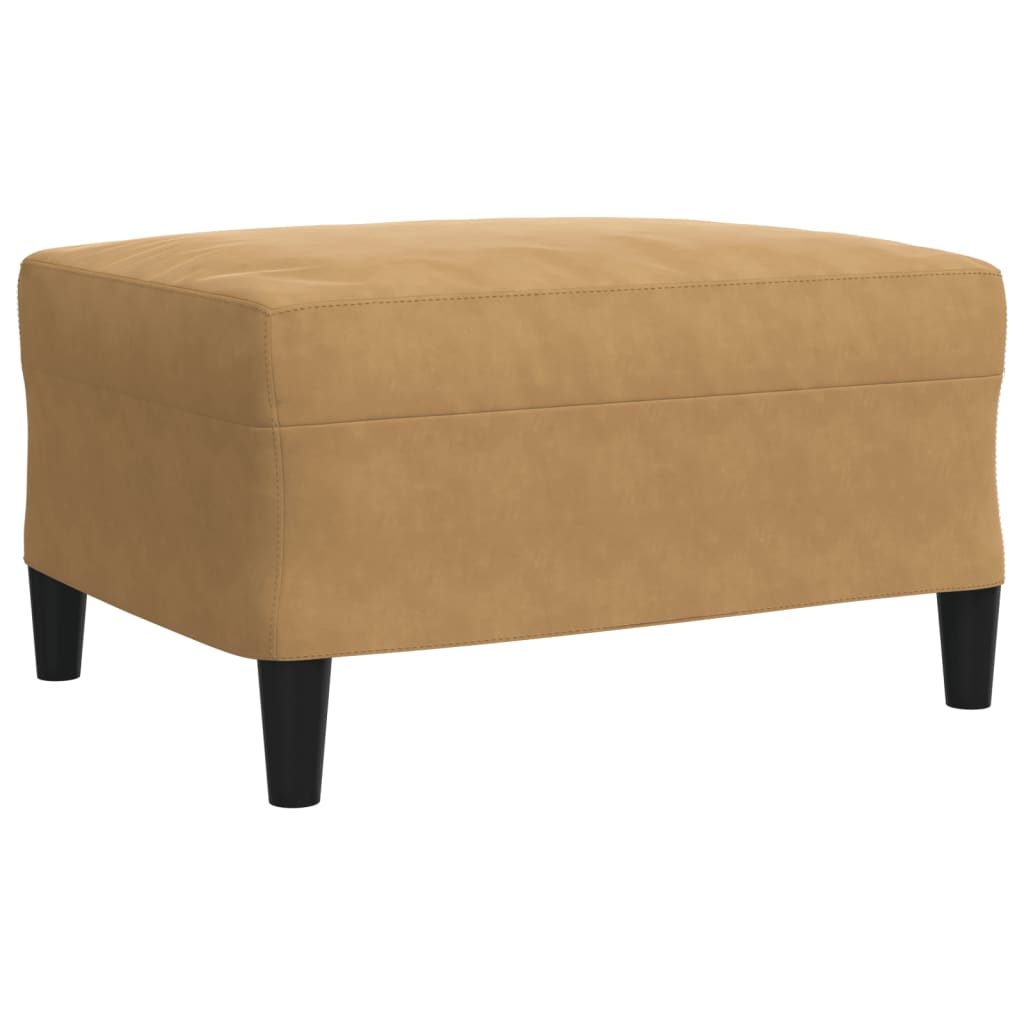 sofasæt 3 dele med hynder velour brun