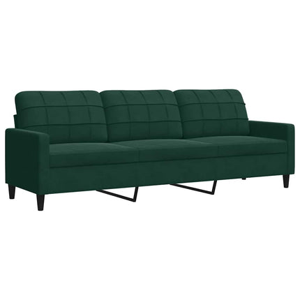 sofasæt 2 dele med hynder og bolsterpuder velour mørkegrøn