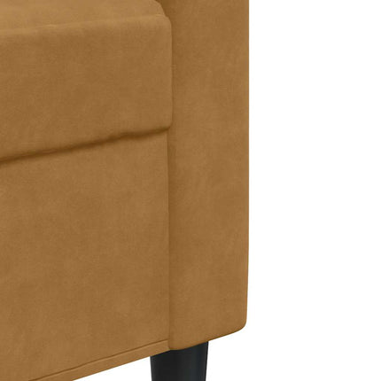 sofasæt 2 dele med hynder og bolsterpuder velour brun