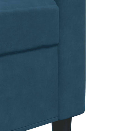 sofasæt 2 dele med hynder og bolsterpuder velour blå