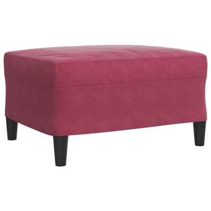 sofasæt 2 dele med hynder og bolsterpuder velour vinrød