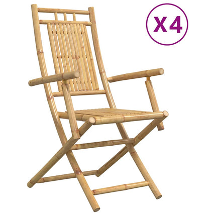 foldbare havestole 4 stk. 53x66x99 cm bambus