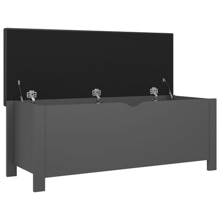 opbevaringskasse med hynde grå 105x40x45 cm